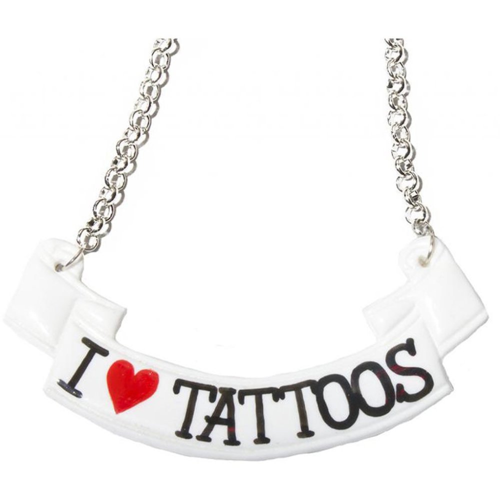 I Love Tattoos Scroll Necklace Ink Inked Tattoo